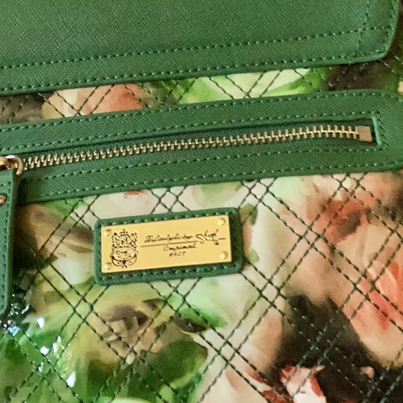 Limited edition Sharif bag patient leather and leather with floral fabric lining - Picture 4 of 14